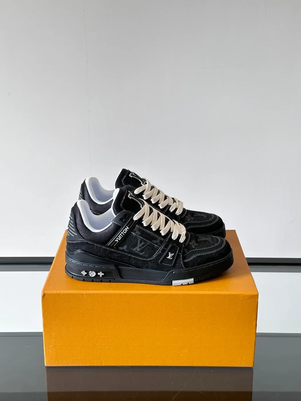 Louis Vuitton Men Black Suede Sneakers product view 1