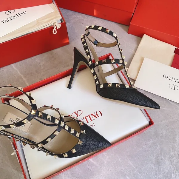 Valentino Women Black Leather Studded Pumps product view 2