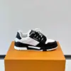 Louis Vuitton Men Black White Leather Sneakers product view 6