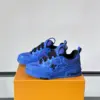 Louis Vuitton Men Blue Mesh And Leather Sneakers product view 3