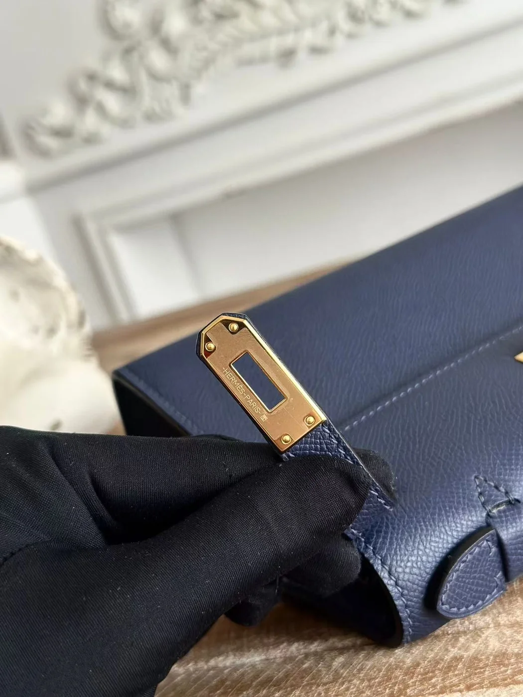 Hermès Mini Pochette 22 In Navy Blue Bag product view 4