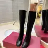 Valentino Women Black Leather Knee High Boots product view 4