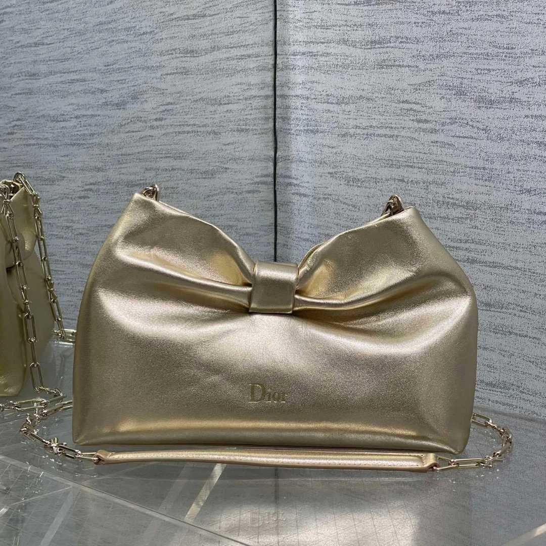 Dior Bow Bag Gold Lambskin product view 1