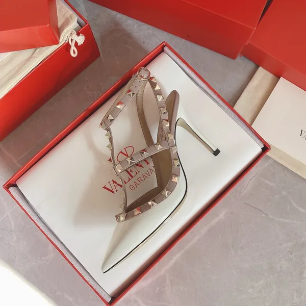 Valentino Women White Patent Leather Rockstud Pumps product view 4