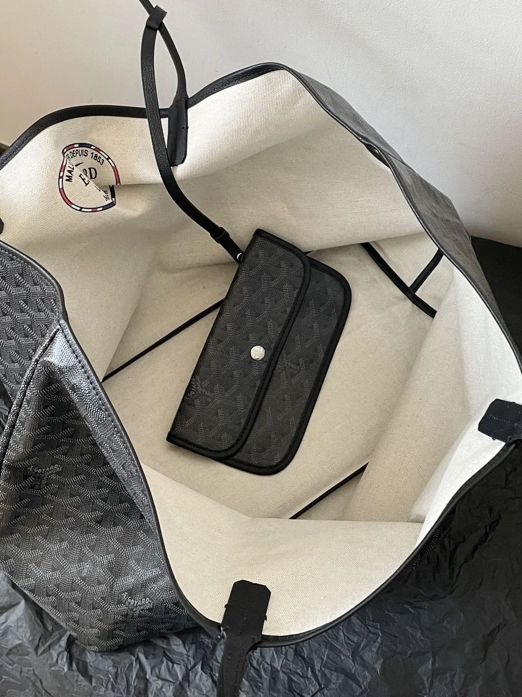 Goyard Black Goyardine Saint Louis PM Leather Bag product view 6
