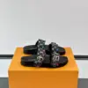 Louis Vuitton Men Black Leather Multicolor Monogram Slides product view 1