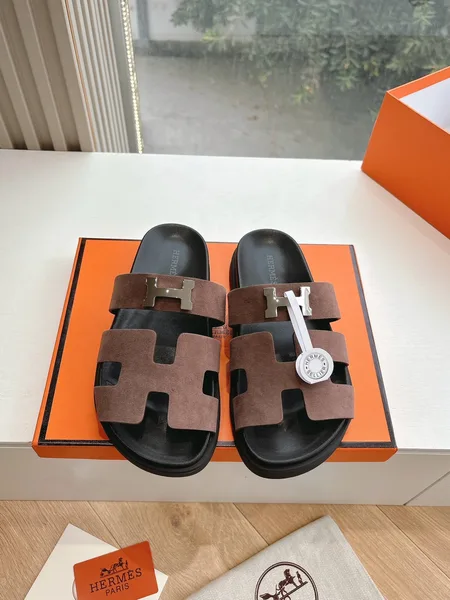 Hermès Women Brown Suede Sandals product view 1