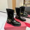 Valentino Women Black Patent Leather Boots product view 1