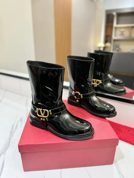 Valentino Women Black Patent Leather Boots product view 1