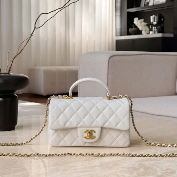 Chanel Small Classic Flap Top Handle White Bag product view 1