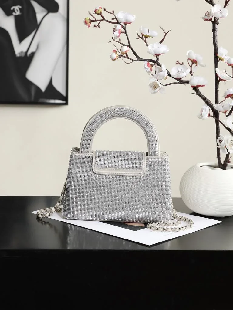 Chanel Mini Tote in Silvery Strass Gold Hardware product view 5