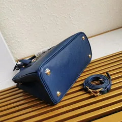 Prada Medium Galleria 28 Blue Saffiano Leather Bag product view 3