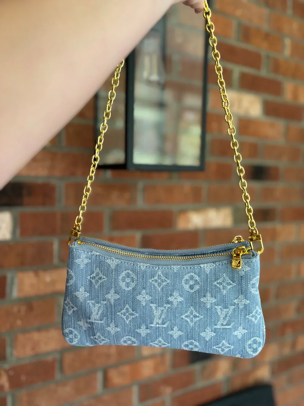 Louis Vuitton Liv Pochette in Blue Denim Bag product view 3