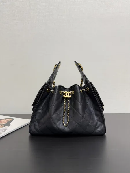 Chanel 25 Small Black Caviar Leather Gold Hardware Bag product view 1