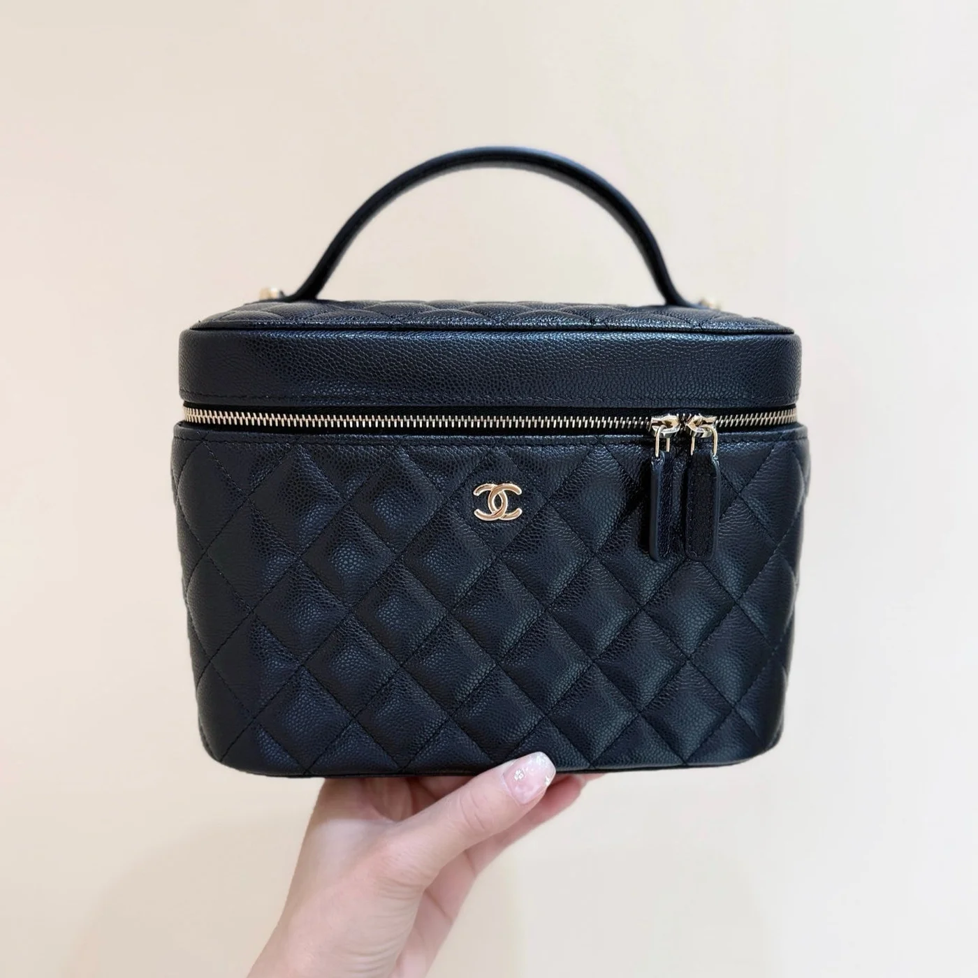 Chanel Quilted Caviar Leather Vanity Case Bag product view 1