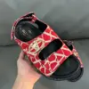 Valentino Women Red Patterned Fabric Sandals product view 6