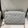 Chanel Classic Woman’s Smooth Leather Grey Handbags 20 cm product view 4