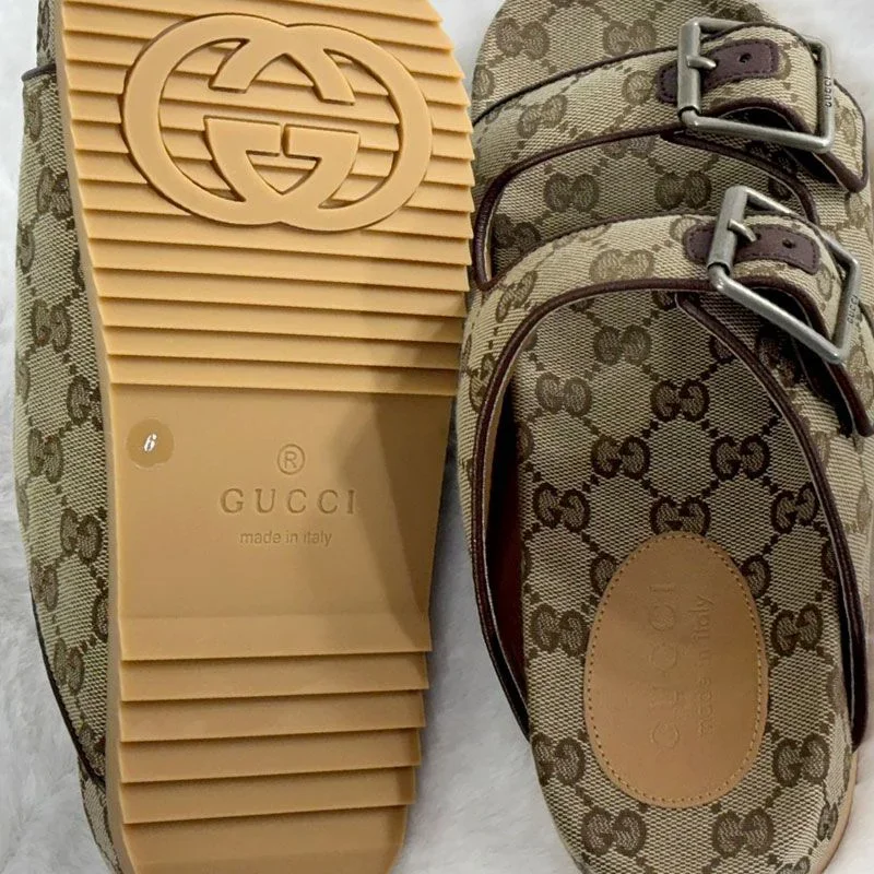Gucci monogram canvas slide sandals product view 5