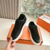Hermès Women Black Suede Leather Sneakers product view 5