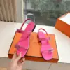 Hermès Women Pink Leather Sandals product view 6