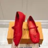 Louis Vuitton Women Red Patent Leather Mary Jane Flats product view 4