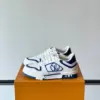 Louis Vuitton Men White Blue Leather Sneakers product view 3