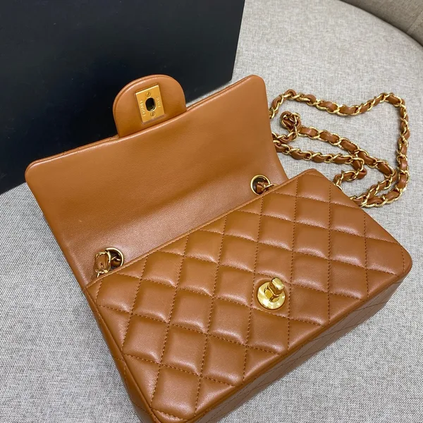 Chanel Flap Bag 20 cm Caramel Lambskin Gold Hardware product view 5