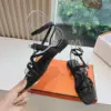 Hermès Women Black Leather Strappy Sandals product view 5