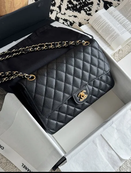 Chanel Classic Flap medium Black Gold Hardware Bag product view 1