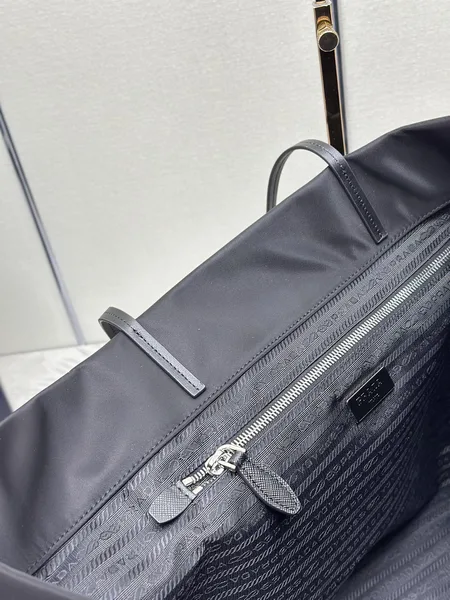 Prada Medium Shopping Bag 40 In Black Re-Nylon Fabric product view 5