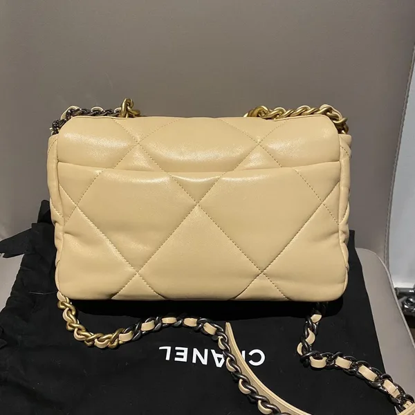 Chanel 19 Flap in Creamy Beige Lambskin Bag product view 5