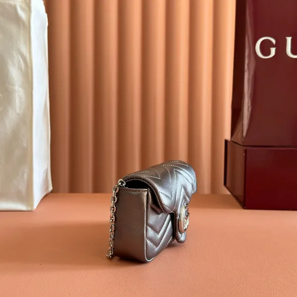 Gucci GG Marmont Bag 16 In Warm Gray Brown Lambskin product view 6