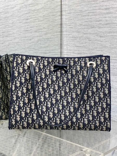 Dior Promenade Shopping Bag in Blue Dior Oblique Jacquard product view 1