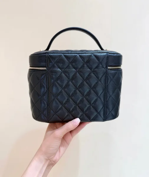 Chanel Quilted Caviar Leather Vanity Case Bag product view 2