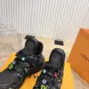 Louis Vuitton Women Black Mesh Multicolor Logo Sneakers product view 2