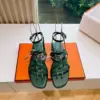 Hermès Women Green Leather Strappy Sandals product view 1