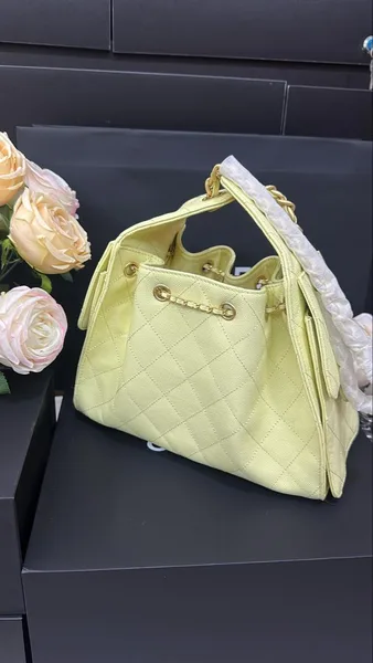 Chanel 25 Handbag 30 In Yellow Cavier Gold Hardware product view 3