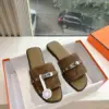 Hermès Women Brown Suede Slide Sandals product view 3