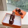 Hermès Women Brown Suede Leather Mules product view 4