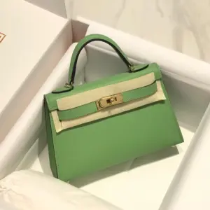 Hermès Minikelly 20 Green Gold Hardware Bag product view 1