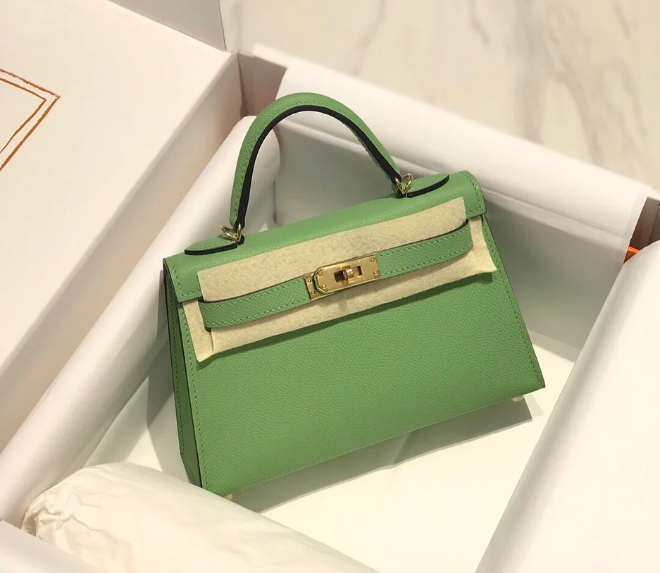 Hermès Minikelly 20 Green Gold Hardware Bag product view 1