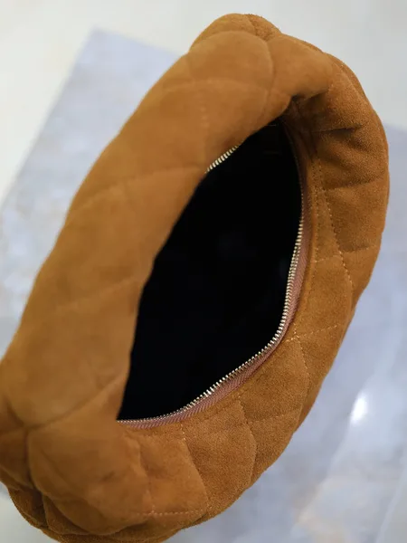 Saint Laurent Icarino Mini 17 In Caramel Quilted Suede Gold Hardware Bag product view 2