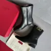 Valentino Women Black Leather Ankle Boots product view 1
