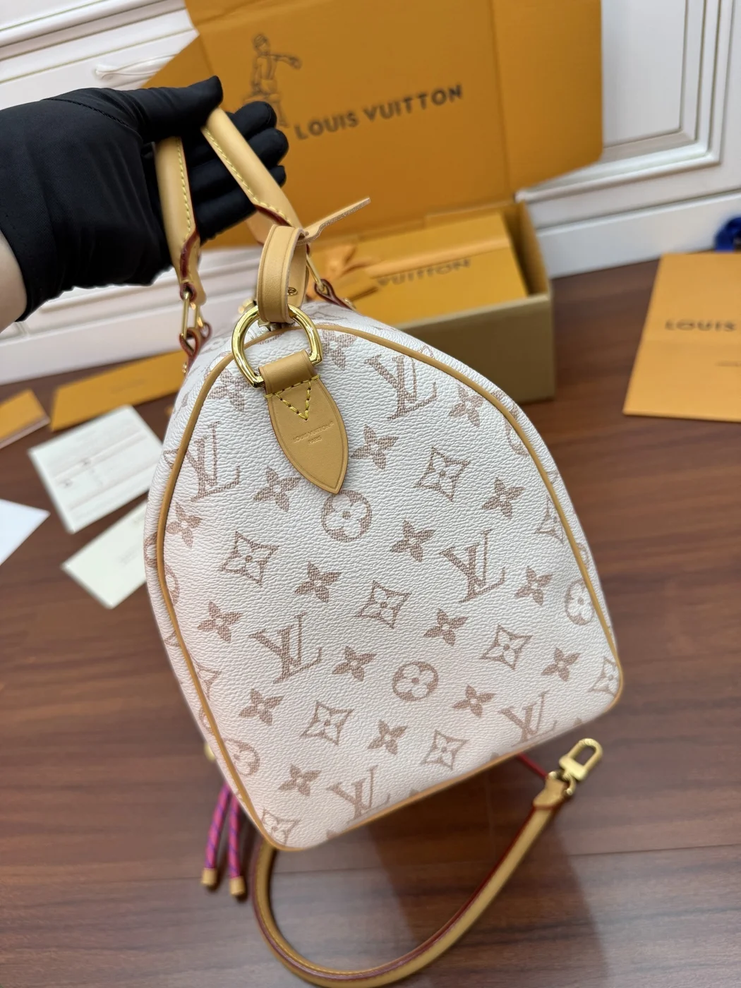 Louis Vuitton Speedy Soft 30 Lucky bag in Monogram Dune canvas product view 3