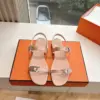Hermès Women Beige Leather Strappy Sandals product view 5