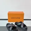 Louis Vuitton Men Black Multicolor Canvas Slides product view 5