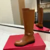 Valentino Women Brown Leather Knee High Boots product view 5