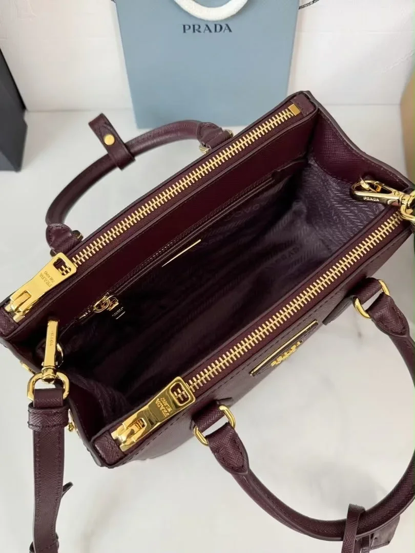 Prada Galleria small burgundy Saffiano leather Bag product view 7