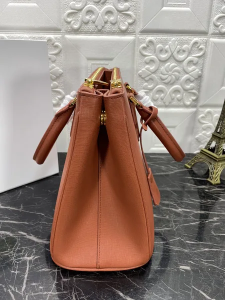 Prada Pra Galleria 32 Bag In Bronze Orange Saffiano Leather product view 5