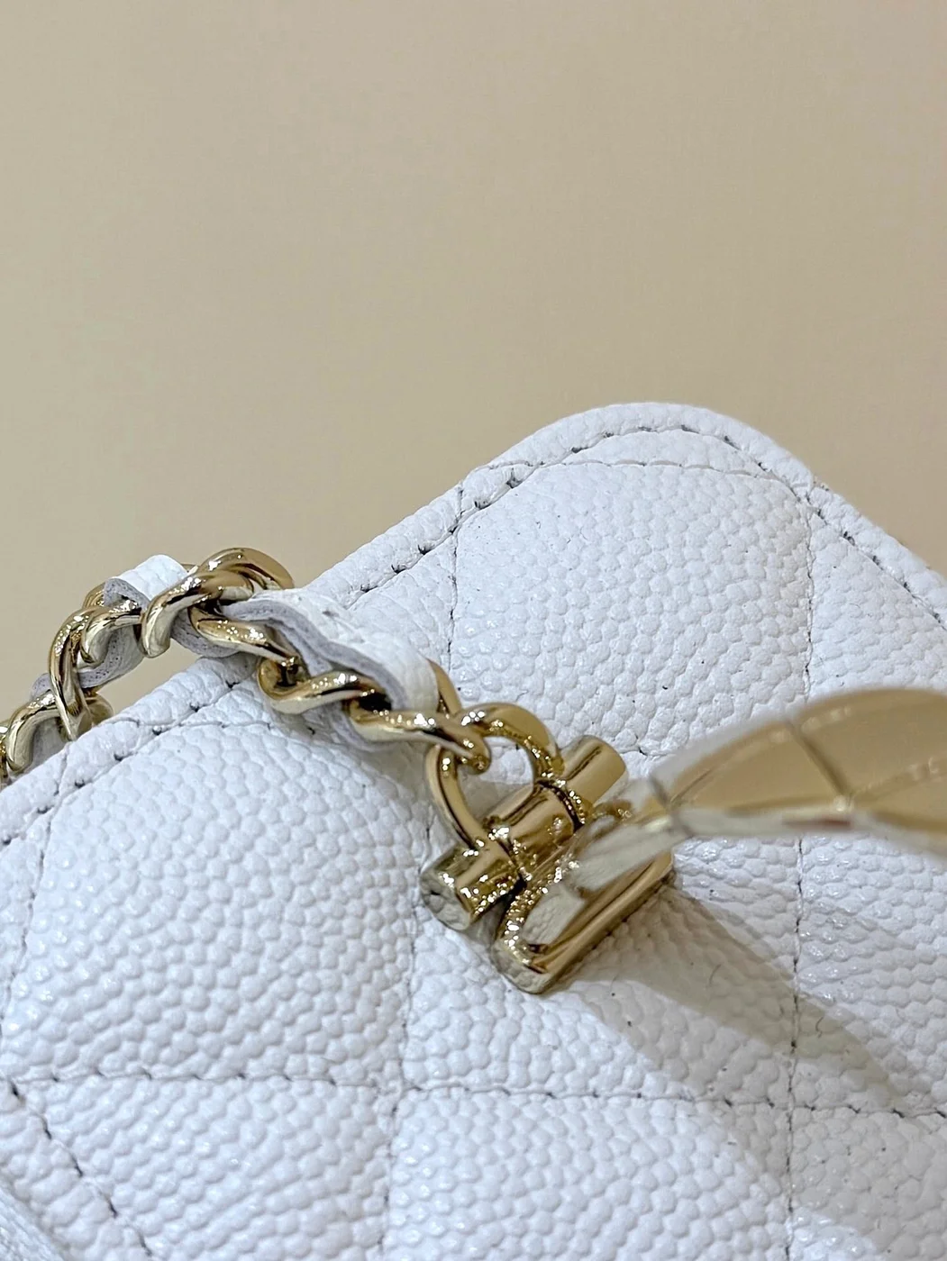 Chanel Vanity Case Small White Gold Hardware Bag product view 8